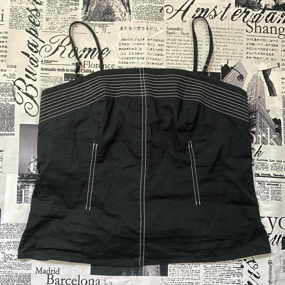Scott y2k emo mall goth black large tank top